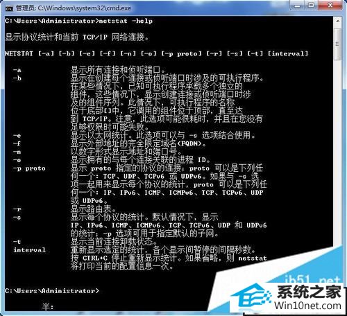 netstat -help