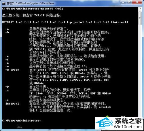 netstat -help
